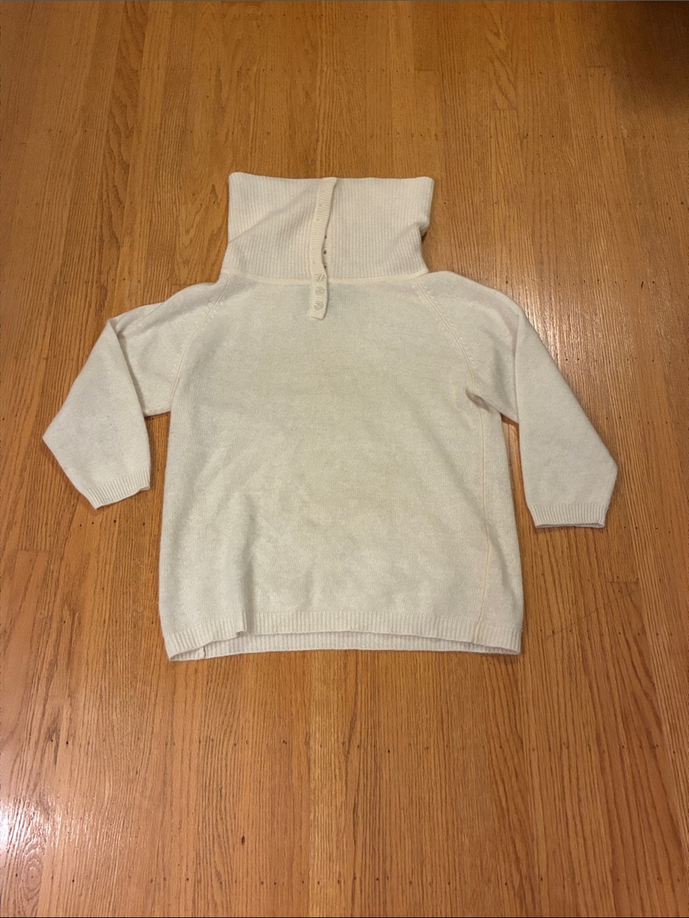 Cozy Cream Funnel-Neck Button-Snap Sweater